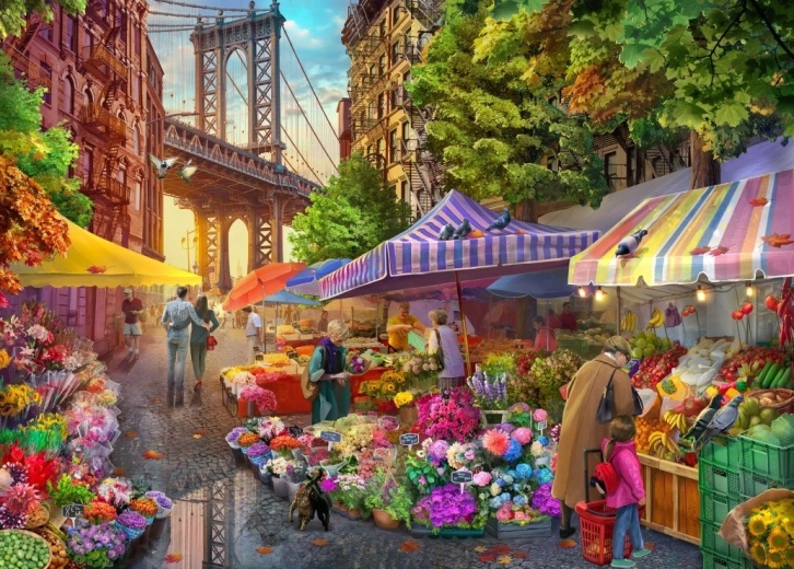 Puzzle Piața de flori din Brooklyn 500 piese BLUEBIRD