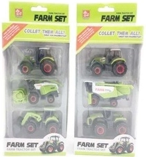 Serviciu fermă – set de utilaje agricole 1:64: tractor, combină și tractor cu încărcător frontal