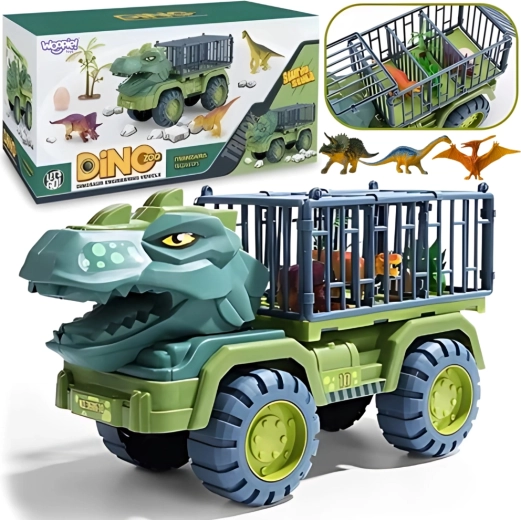 Transportor de dinozauri Woopie T-Rex cu figurine