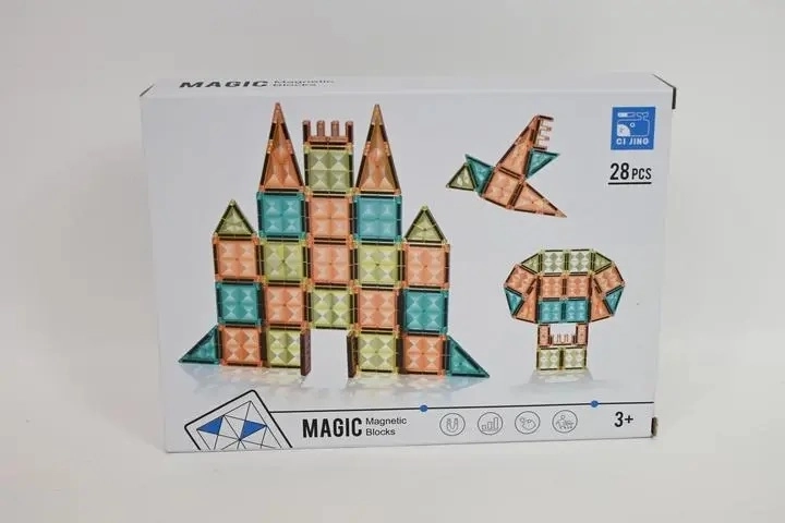 Set de construcție magnetic cu 28 de piese