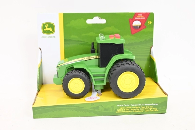 Mini tractor Tomy John Deere cu efecte luminoase și sonore