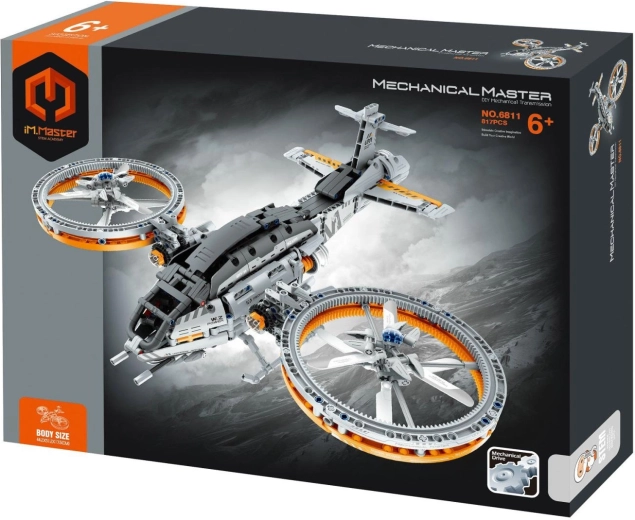 Set de construcție iM.MASTER elicopter futurist cu propulsie mecanică, 850 de piese