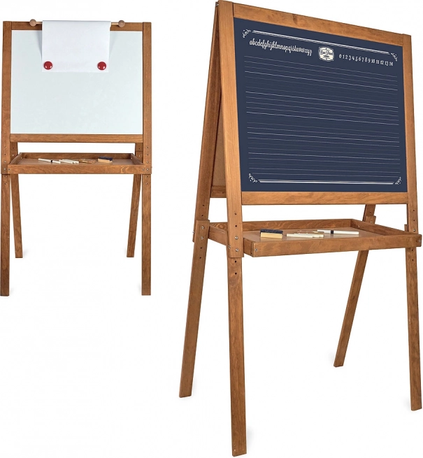 Tablă mare din lemn, dublă față, pentru copii Vilac