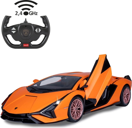 Jamara Lamborghini Sián FKP 37 mașină RC cu telecomandă 1:14 portocalie 2,4 GHz, uși manuale - 1 bucată