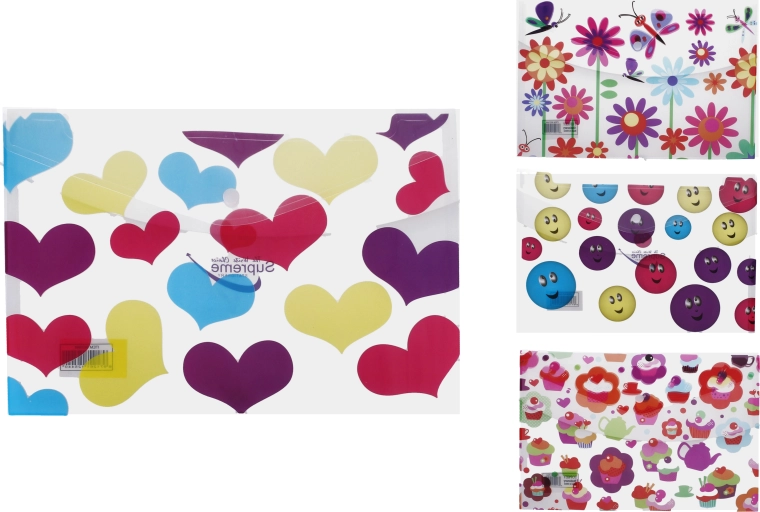 Mapă cu capsă 33,5 × 23,5 cm mix de motive