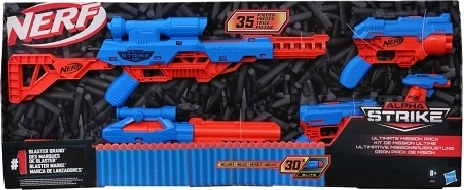 Nerf Alpha Strike Ultimate Mission Pack – set de 5 blastere și 30 de săgeți
