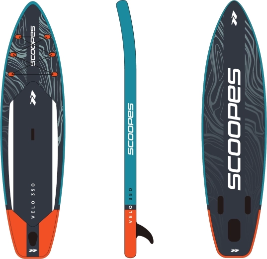 Placă SUP gonflabilă LAGO 350 cm cu set de accesorii, gri