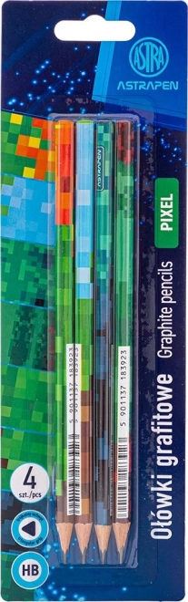 Creioane de schițat triunghiulare ASTRA HB Pixel 4 buc