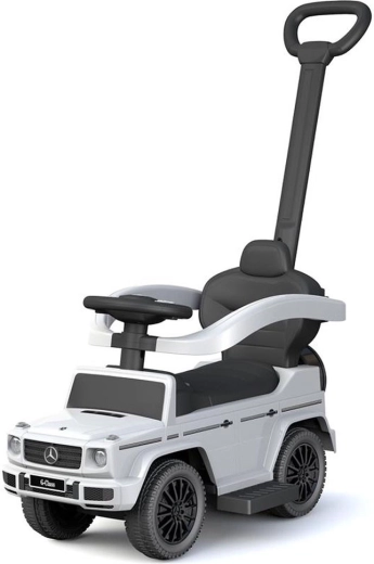 Mașinuță de împins pentru copii cu tijă de ghidare MERCEDES-BENZ G-Class Baby Mix albă