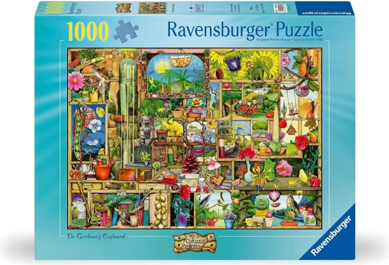 Puzzle Ravensburger Curious Cupboards 3: Dulapul grădinarului (1000 piese)
