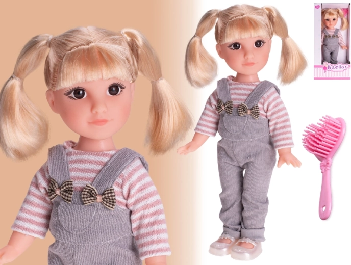 Păpușă la modă cu păr lung blond 30 cm