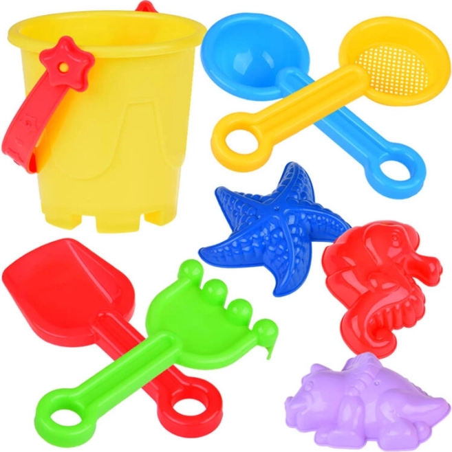 Set de jucării pentru nisip – găletușă, forme și greblă
