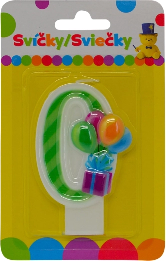 Lumânare de aniversare cu baloane numărul 0