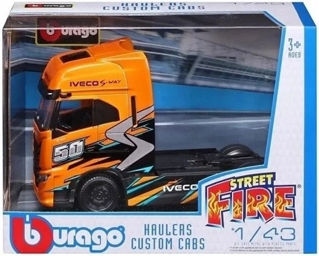 Model de colecție al vehiculului de pompieri BBU Iveco Fire Haulers Custom Cabs la scara 1:43
