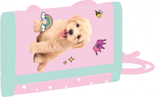 Portofel textil pentru copii cu tematică de animăluțe