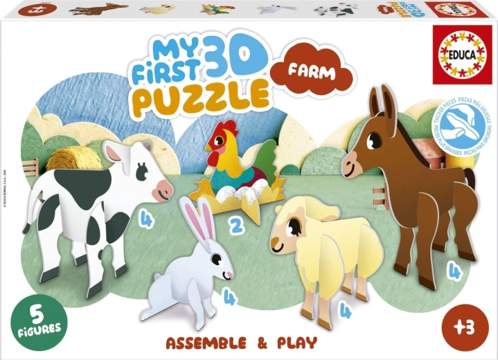 EDUCA Primul meu puzzle 3D Fermă 5 în 1