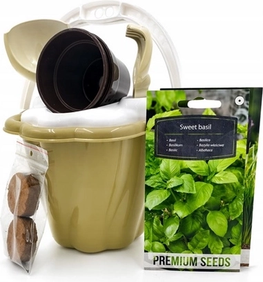 Set de cultivare: busuioc și iarbă pentru pisici