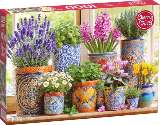 Puzzle Cherry Pazzi Ceramică în floare, 1000 de piese