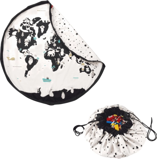 Play&Go Noomad original pătură de joacă și sac pentru jucării worldmap