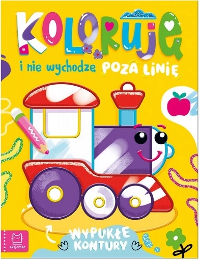 carte de colorat cu locomotivă – contururi în relief