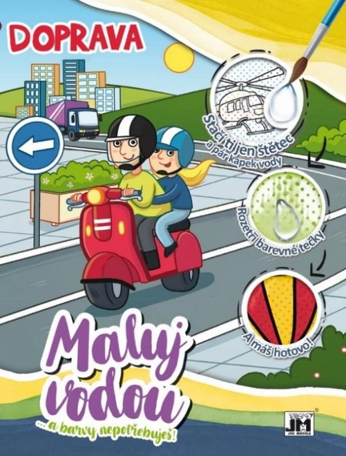 Carte de colorat cu apă A4 – Transport