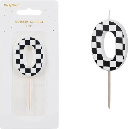 Lumânare aniversară în formă de cifră 0 (mix) 5,5 cm - 1 buc