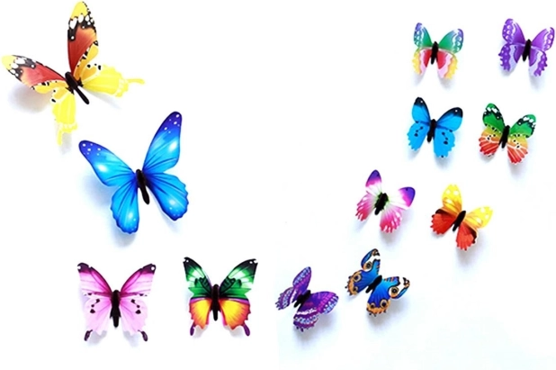 Ag683d fluturi fluorescenți 12 bucăți mix