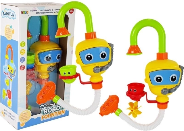 Robot de baie colorat cu cascadă și căni