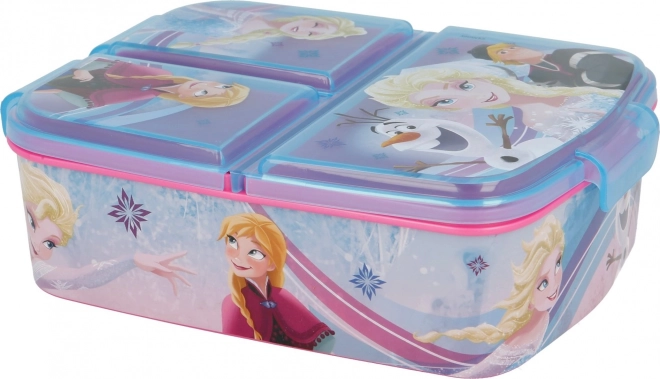 Cutie pentru gustări cu trei compartimente Frozen Iridescent Aqua