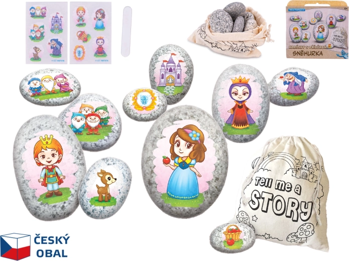 Set creativ cu pietricele Albă-ca-Zăpada – pietre narative pentru copii