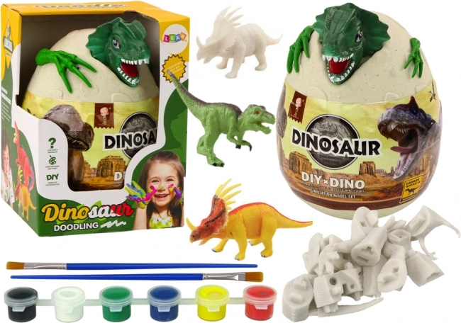 Ou cu dinozauri pentru pictat verde