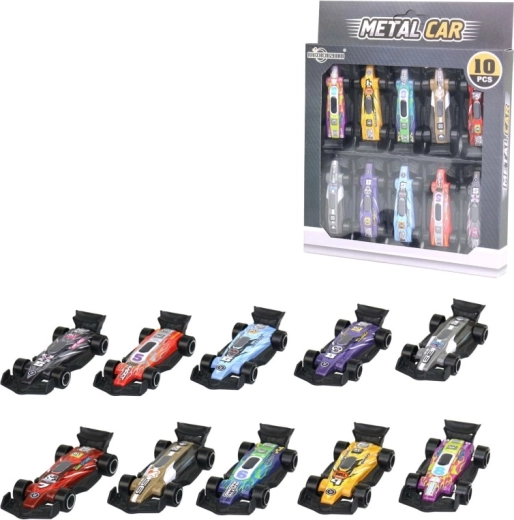 Set de mașinuțe de curse din plastic - 10 buc.