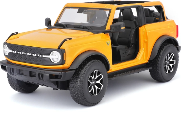 Maisto Ford Bronco Badlands portocaliu model 1:18 fără uși