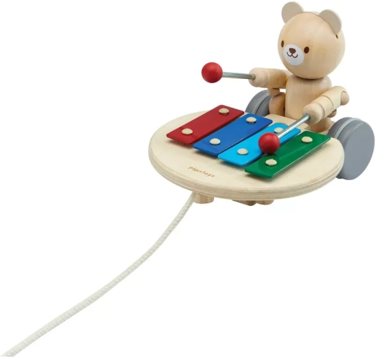 Ursuleț de tras cu xilofon PlanToys