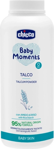 Chicco pudră pentru bebeluși Baby Moments cu amidon de orez 150 g
