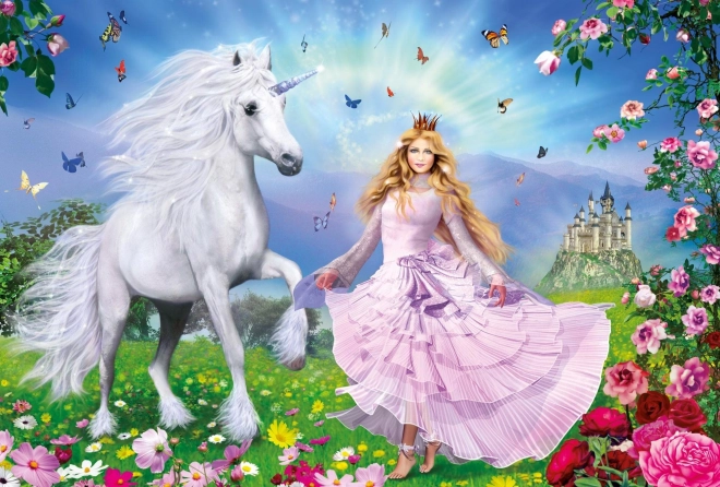 Puzzle Prințesă cu unicorni 100 piese