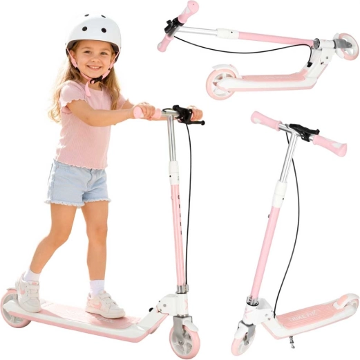 Trotinetă pliabilă pentru copii Trike Fix cu roți LED luminoase, roz