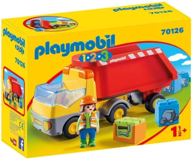 Basculantă cu muncitor constructor