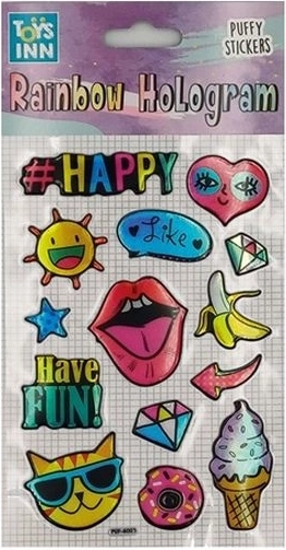 Autocolante holografice Stnux Rainbow Happy