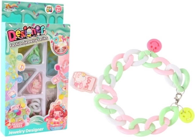 Academia modei – set pentru realizarea unei brățări pastel cu pandantive