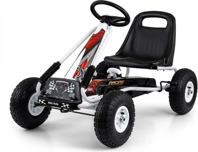 Kart cu pedale Milly Mally Thor, alb