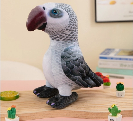 Papagal gri de pluș 20 cm