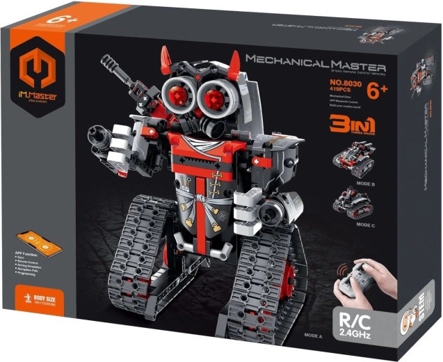 Set de construcție 3‑în‑1: robot RC programabil pe șenile, 2,4 GHz, 432 piese