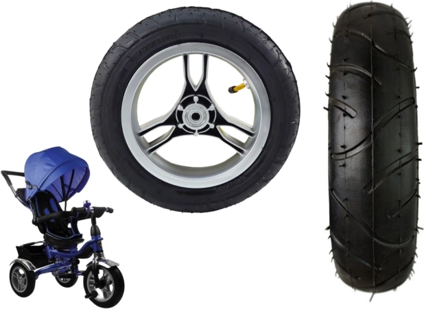 Roată spate din plastic cu anvelopă pneumatică din cauciuc pentru PRO600