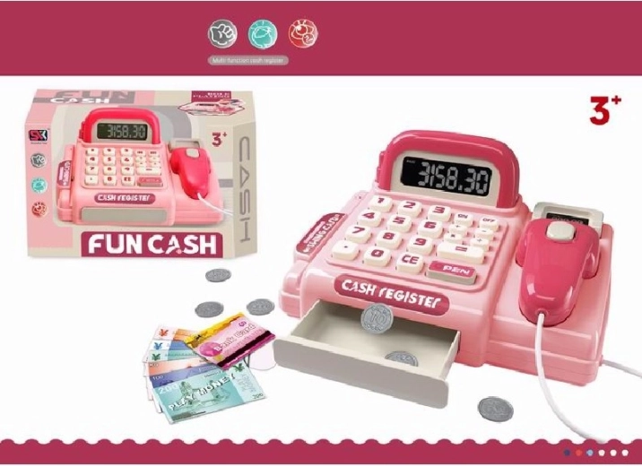 Casă de marcat Fun Cash Pink – casă de marcat electronică pentru copii