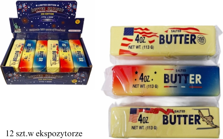 Squishy antistres de strâns în formă de unt - 1 bucată