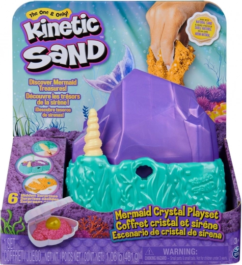 Kinetic Sand sirenă – set sclipitor cu cutie cristal, 480 g