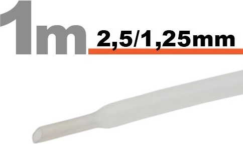 Tub termocontractabil transparent 2,5/1,25 mm