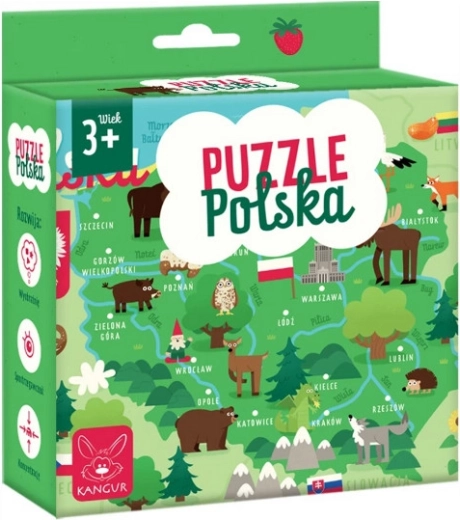 Puzzle hartă Polonia pentru copii 3+
