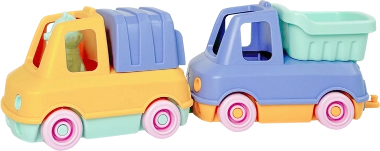 Simple. set de mașinuțe pentru nisip și apă – basculantă și camion de gunoi